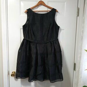 Taylor Women Black Cocktail Tank Mini Dress 16 W